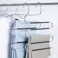 Acier inoxydable antidérapant gain de place cintres pour vêtements organisateur de rangement pour pantalons jeans pantalons