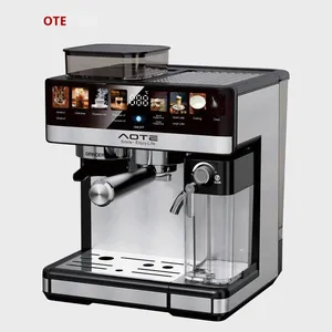 เครื่องชงกาแฟเอสเพรสโซแบบกึ่งอัตโนมัติ ตัวเครื่องพลาสติกคุณภาพสูง สำหรับใช้งานเชิงพาณิชย์ หน้าจอสัมผัส LCD พร้อมระบบทำความสะอาดอัตโนมัติ ตัวเครื่องทำจากพลาสติก - Product Image 2