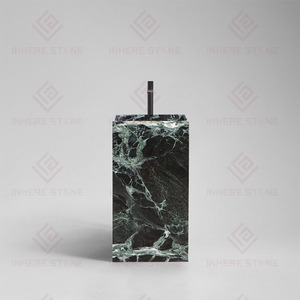 Elegante Lavabo Freestanding in Marmo Verde Alpi per Bagni di Lusso, Hotel e Ville - Product Image 2
