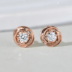 Piccoli orecchini rotondi scintillanti per donna, semplici orecchini a lobo, gioielli alla moda per tutti i giorni - Product Image 2