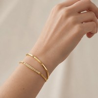 WANQI Vente en gros de bracelets personnalisés en acier inoxydable plaqué or 18 carats avec chaîne cubaine et zircon, bijoux de mode pour femmes