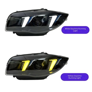 Ensemble de phares avec feux de jour <span class=keywords><strong>LED</strong></span> bicolores modifiés, <span class=keywords><strong>12V</strong></span>, compatible avec les BMW Série 1 E87 (2004-2011) - Product Image 2