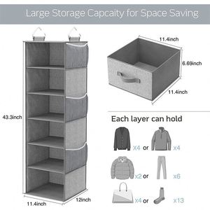 Sac de rangement suspendu personnalisable en non-tissé sérigraphié pour porte, sac de rangement multicouche suspendu pour armoire - Product Image 2