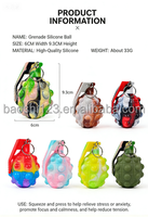 Balle anti-stress en silicone colorée en forme de grenade de 9,3 cm, portable et écologique, idéale pour la maison et le bureau