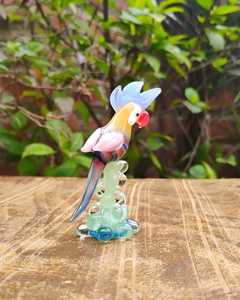 Figura de Loro de Cristal de Murano Hecha a Mano con Base de Rama Verde, Estilo Art Deco, Color Personalizado, Decoración para Bodas, Diwali y Sala de Estar - Product Image 6