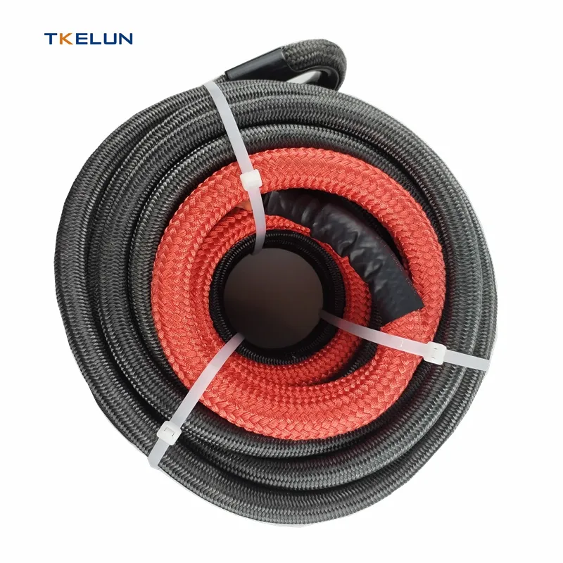 Đen 20mm 28m cường độ cao uhmwpe tời dây 270kn 60600lbs tổng hợp đôi bện ropewith móc