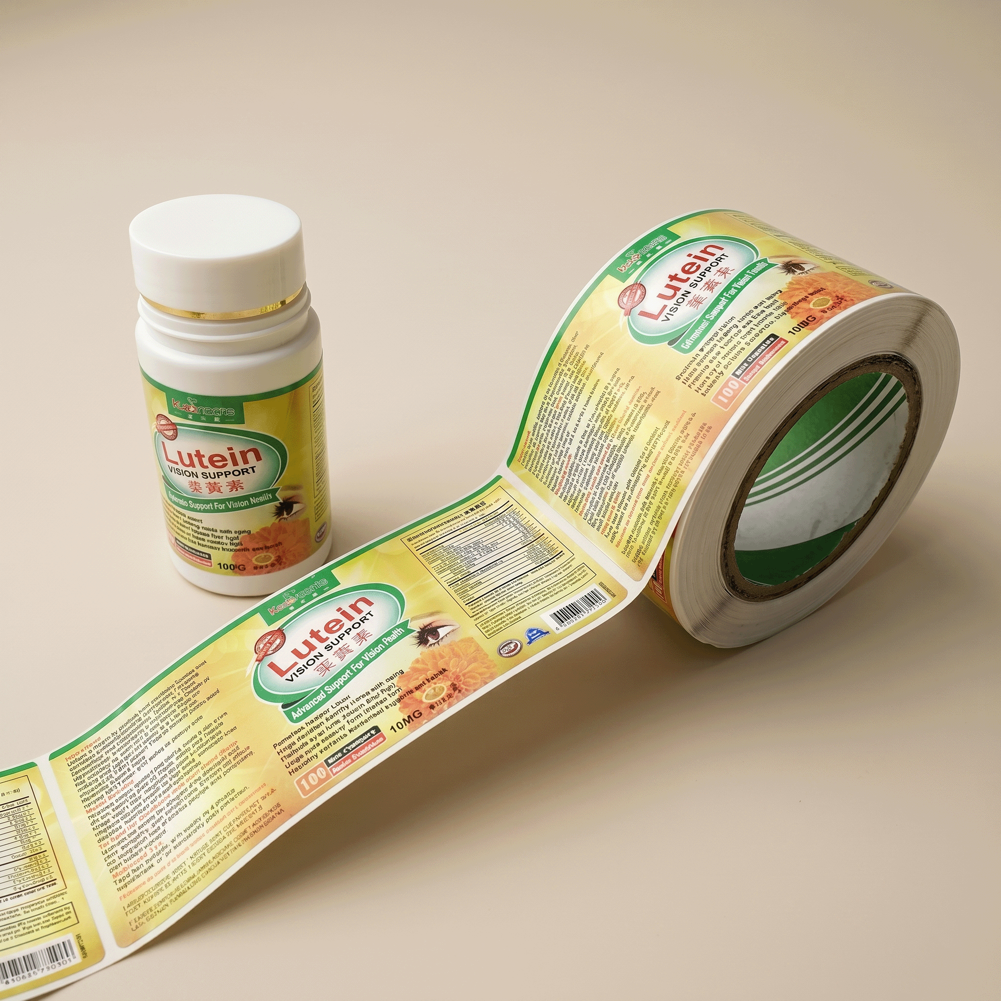 Custom Waterproof UV-resistant Self-adhesive Packaging Label Roll Private Label Sticker Labels for Medical Bottle Packaging