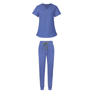 Ensembles d'uniformes d'infirmière personnalisés extensibles et respirants pour femmes, pour hôpital, en tissu tissé, vente en gros - Product Image 1