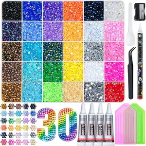 เรซิ่นรูปทรงแบน 3 มม. 30 สี สำหรับตกแต่งเล็บ งาน DIY เครื่องประดับ ตกแต่งโทรศัพท์ พร้อมอุปกรณ์และกาว - Product Image 1