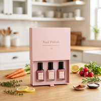Boîtes de présentation cosmétiques personnalisables haut de gamme pour vernis à ongles, avec gaufrage à chaud, recyclées, finition brillante/mate, rigides