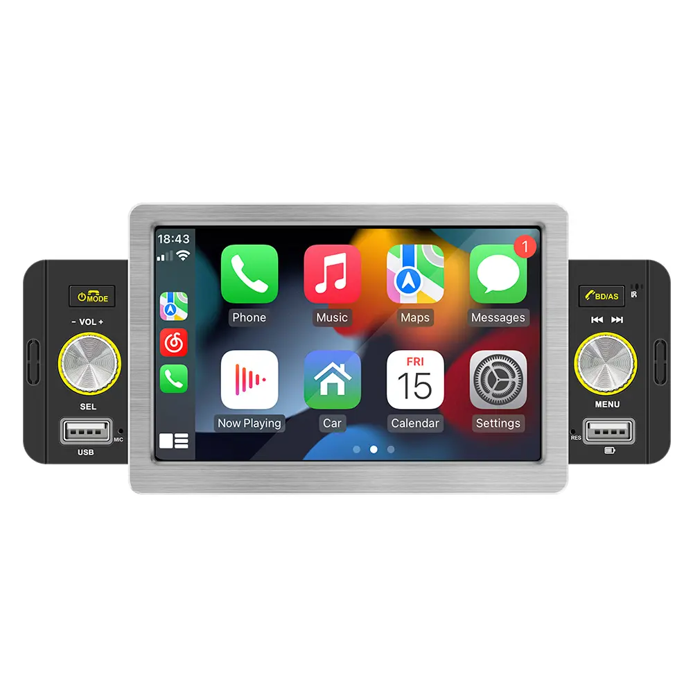 Carplay đa chức năng màn hình cảm ứng âm nhạc phương tiện truyền thông đa phương tiện 5 inch màn hình hiển thị đài phát thanh xe