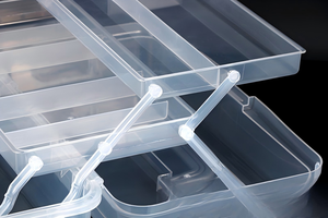 Organizador Portátil de Arte y Manualidades, <span class=keywords><strong>Caja</strong></span> de Almacenamiento Transparente de Tres Niveles con Asa, Organizador Plegable de Plástico para Herramientas de Costura - Product Image 5