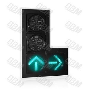 Feu de signalisation LED à lentille transparente, avec boule rouge-jaune et flèche directionnelle (Go, Droit, Gauche) - Product Image 4