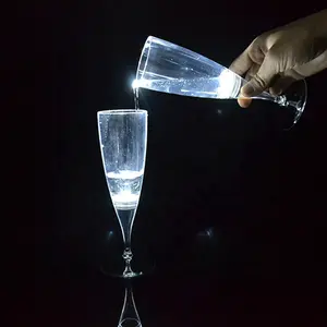 LINLI Nước Lỏng Kích Hoạt Nhấp Nháy Sáng Lên Cup Nhấp Nháy Cocktail Whisky Drinkware Glow Mugs LED Wine Champagne Sáo Ly