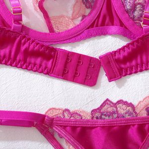 KISS ME ANGEL Set di Lingerie Sexy con Ricamo Floreale in Pizzo, Reggiseno Push-Up e Perizoma per Donne, Abbigliamento <span class=keywords><strong>Romantico</strong></span> da Notte, Regalo di San Valentino - Product Image 6