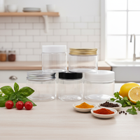 Pot en plastique rond transparent de 1000 ml de qualité alimentaire PET avec couvercle à vis, pour cosmétiques, soins de la peau, sérum, crème pour le visage, surface imprimée UV HMR