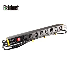 Enchufe PDU de 8 vías IEC C13 1U, 19 ", 10A, unidad de distribución de energía, cable de 1,8 M