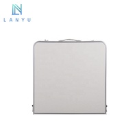 Mesa Plegable HISPEED Todo en Uno de Aluminio y MDF, Mesa Plegable Portátil Tipo Maletín para Exteriores con 4 Asientos