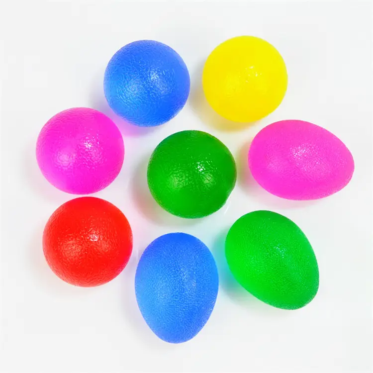 Bola de goma Tpr para masaje de manos, Bola de agarre de mano para ejercicio con forma de huevo, para alivio del estrés