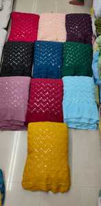 Wholesale Factory Supply Zigzag Design Embroidery Sequence Georgette Fabric with 44 Width From Indian Exporter - Product Image 4