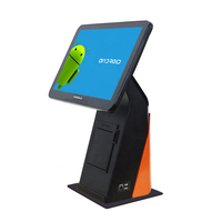 ZHONGJI Caisse enregistreuse tout-en-un à écran tactile de 15,6 pouces, système POS à double écran basé sur Android, Bluetooth 5.2, Wi-Fi 6 pour restaurant