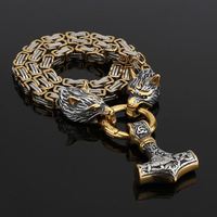 Venta al por mayor de acero inoxidable para hombre joyería Punk colgante Thor martillo Mjolnir Collar para hombres