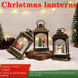 <b>Christmas</b> Decoration Light LED Plastic Santa Claus Interior Water <b>Flat</b> Wind Lamp Battery Powered Desktop <b>Ornaments</b> Snowman - Product Image 4