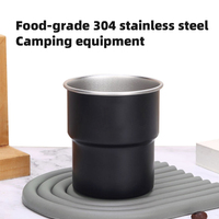 Ensemble de cafetière noire pour camping en plein air, moulin à café manuel portable, kit de préparation de café à la main facile à transporter, acier inoxydable 304SS