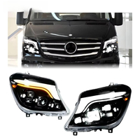 Nouveaux phares avant LED de remplacement pour Mercedes-Benz Sprinter 2014-2018 avec lentille de projecteur, feux de jour (DRL) et clignotants modifiés pour une mise à niveau améliorée