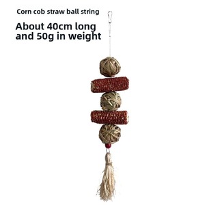 Pelota Masticable de Hierba Natural y Núcleo de Maíz <span class=keywords><strong>para</strong></span> Mascotas Pequeñas, Juguete Colgante <span class=keywords><strong>para</strong></span> Limpiar los Dientes de <span class=keywords><strong>Roedores</strong></span> - Product Image 3