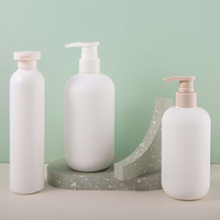 Bouteilles en PET floquées blanches avec écran sérigraphié pour shampoing, gel douche, lotion – 200, 300, 500 ml – Contenants cosmétiques vides rechargeables
