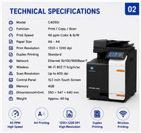 Copieur multifonction couleur A4 d'occasion, imprimante, scanner, équipement de bureau compatible avec C4050i