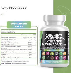 WELLBODY EM/ODM Marque privée Fourniture d'usine de 5 capsules HTP tout-en-un pour aider à s'endormir Gardez de doux rêves avec GABA - Product Image 5