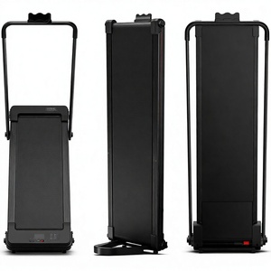 ลู่วิ่งไฟฟ้าแบบพับได้ ปรับความเร็วได้ 1-8 กม./ชม. สำหรับใช้ในบ้าน พร้อมระบบลดแรงกระแทก มีราวจับ และแผงควบคุมสีดำ - Product Image 2