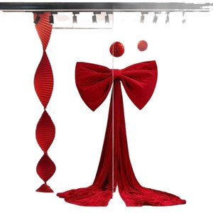 Magpie Lazo Gigante de Terciopelo para Decoración de Escaparates, Fondo de Boda, Ambiente Navideño Rojo, Decoración de Recámara Nupcial - Product Image 5