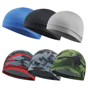 Topi jam tangan olahraga topi Hijab bersepeda topi beanie pendingin poliester helm motor lapisan keringat