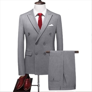 <span class=keywords><strong>Costume</strong></span> uni à manches longues avec double boutonnage Deux pièces Haut + Pantalon <span class=keywords><strong>Costume</strong></span> d'affaires pour <span class=keywords><strong>homme</strong></span> <span class=keywords><strong>Mariage</strong></span> - Product Image 5