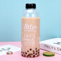 Bouteille d'eau en plastique grande capacité 1 litre, bouteille de boisson en plastique écologique pour les voyages, le camping, sans BPA