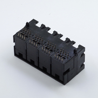 Conector de Red Ethernet Modular RJ45 8P8C de Montaje en Panel, Serie 59 de JISJACK, Sin Blindaje, de Bronce Fosforoso y Chapado en Oro