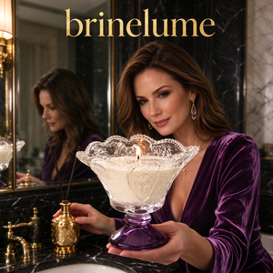 Bougie en verre gaufré de luxe Brinelume, base violette, cire de soja et de noix de coco, bougie parfumée pour la décoration de la maison, pour le <span class=keywords><strong>spa</strong></span> et l'hôtel - Product Image 5