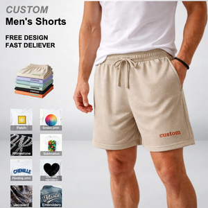 कस्टम शॉर्ट्स ग्रीष्मकालीन कपास ड्रॉस्ट्रिंग विंटेज पुरुषों कच्चे एज एसिड वॉश शॉर्ट्स - Product Image 1