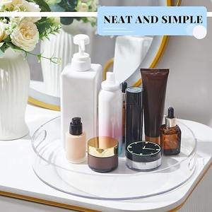 Bandeja redonda de acrílico transparente plegable al por mayor con asas bandeja circular decorativa - Product Image 5