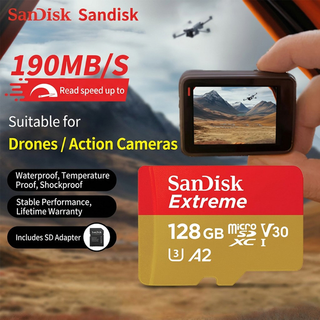 Class 10 High Speed 128gb Sd TF Memory Card 32gb 64gb 128Gb 256gb 512gb 1tb 2tb ADAPTER for SanDisk