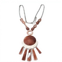 Nouveau Collier Géométrique Tendance avec Pendentif en Résine d'Agate, Design Bohème, Chaîne Serpent, Bijoux de Soirée pour Femme