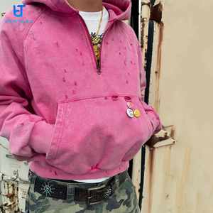 เสื้อฮู้ดดี้ทรงบ็อกซี่แบบครอป ผ้าเฟรนช์เทอร์รี่ สไตล์สตรีทแวร์  ตกแต่งด้วยแพทช์โลโก้สั่งทำพิเศษจาก BENTURA  ออกแบบได้ตามต้อง<span class=keywords><strong>การ</strong></span> - Product Image 1