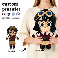Peluche personnalisée Anime avec lunettes amovibles, figurine en peluche personnalisée, peluche douce et mignonne, style jeu, figurine d'action personnalisée