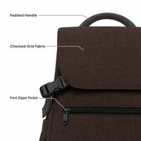 Sac à dos pour ordinateur portable à carreaux, résistant à l'eau, avec compartiment rembourré pour tablette, unisexe, pour voyages d'affaires