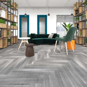 Dalles de moquette de bureau PP100x25cm, dalles de moquette avec support en PVC, dalles de moquette carrées avec fonction amortissante, revêtement de sol - Product Image 6