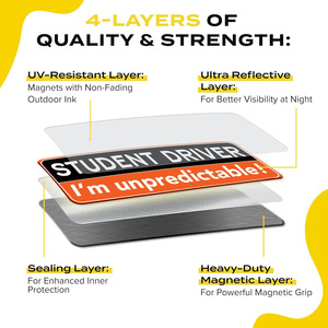 لافتة مغناطيسية للسيارة 'سائق متدرب' - ملصق تنبيه للسلامة قابل للإزالة - Product Image 3