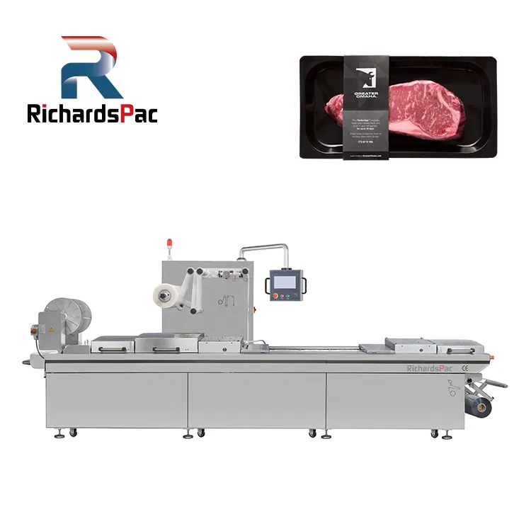 Advanced Thermoforming Vacuum Skin Packaging Machine For Food Bacon Beef Pork Make-up Staff